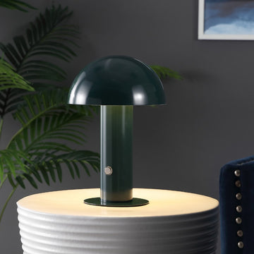 Boletus 10.75" Contemporary Bohemian Rechargeable/Cordless Iron Integrated LED Mushroom Table Lamp